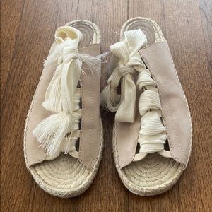 Chloe pink tie front espadrille